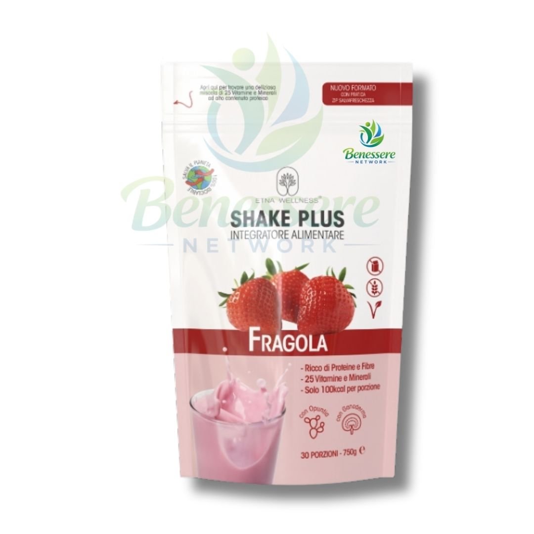 Shake Plus Fragola sostituto di pasto proteico Etna Wellness 750g 30 porzioni