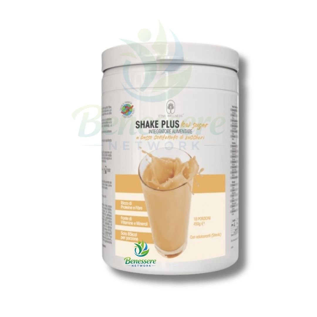 Shake Plus Low Sugar sostituto di pasto proteico Etna Wellness 450g basso contenuto zuccheri