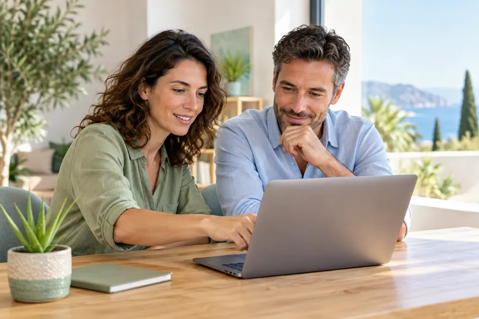 Assistenza alla registrazione Etna Wellness online: due persone consultano un computer